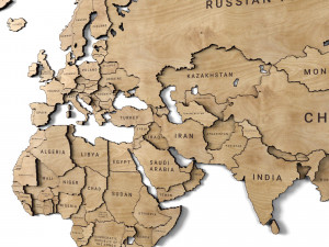 wooden panel - world map 3D Модель