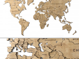 wooden panel - world map 3D Модель