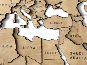 wooden panel - world map 3D Model
