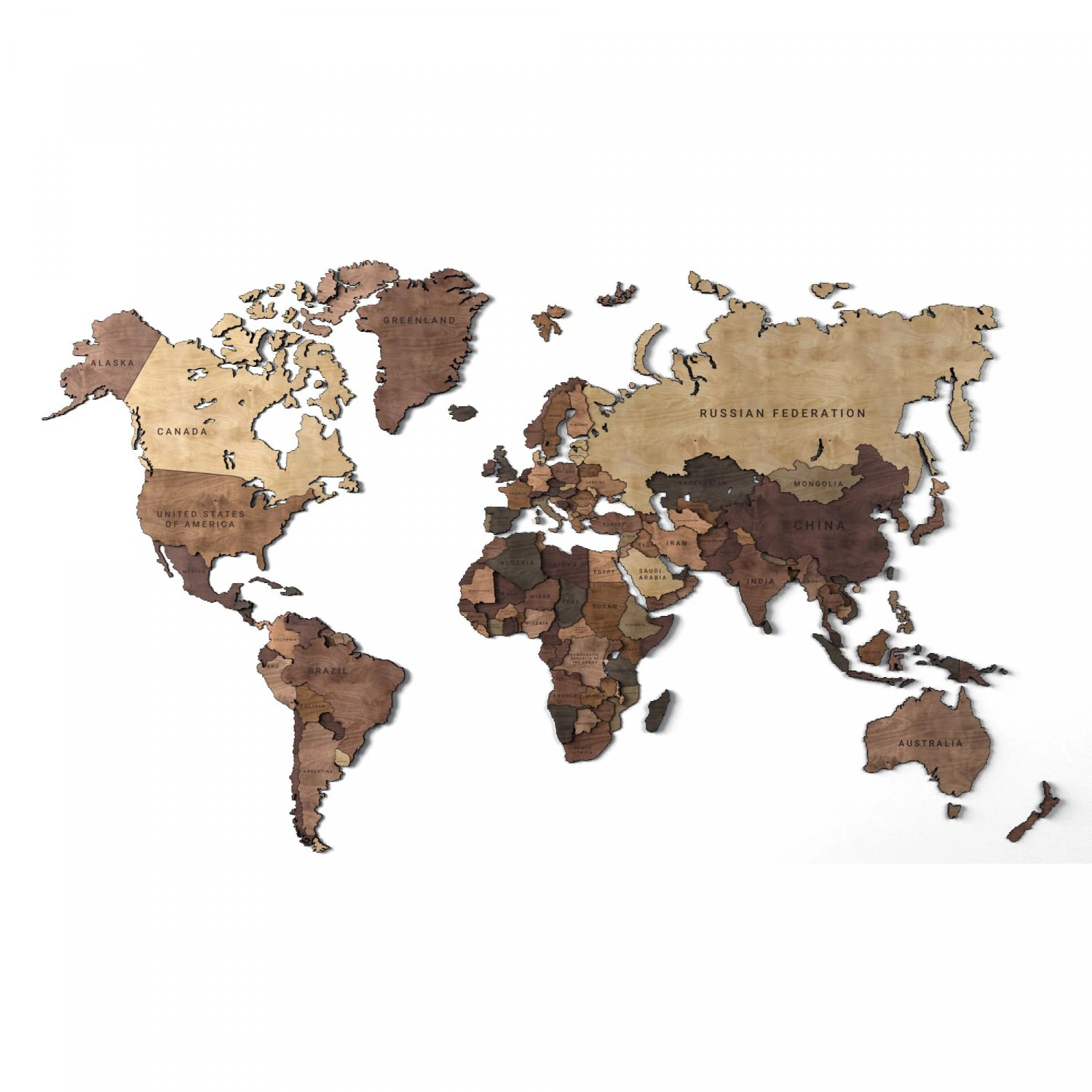 wooden panel - world map 2 3D Model .c4d .max .obj .3ds .fbx .stl .blend 