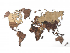 wooden panel - world map 2 3D Модель