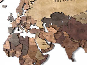 wooden panel - world map 2 3D Model