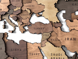 wooden panel - world map 2 3D Model