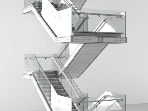 wooden stairs 2 3D Model