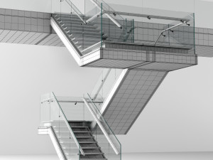wooden stairs 2 3D Model