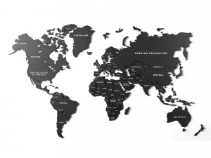 ahşap panel - d&uuml;nya haritası 3 3D Model