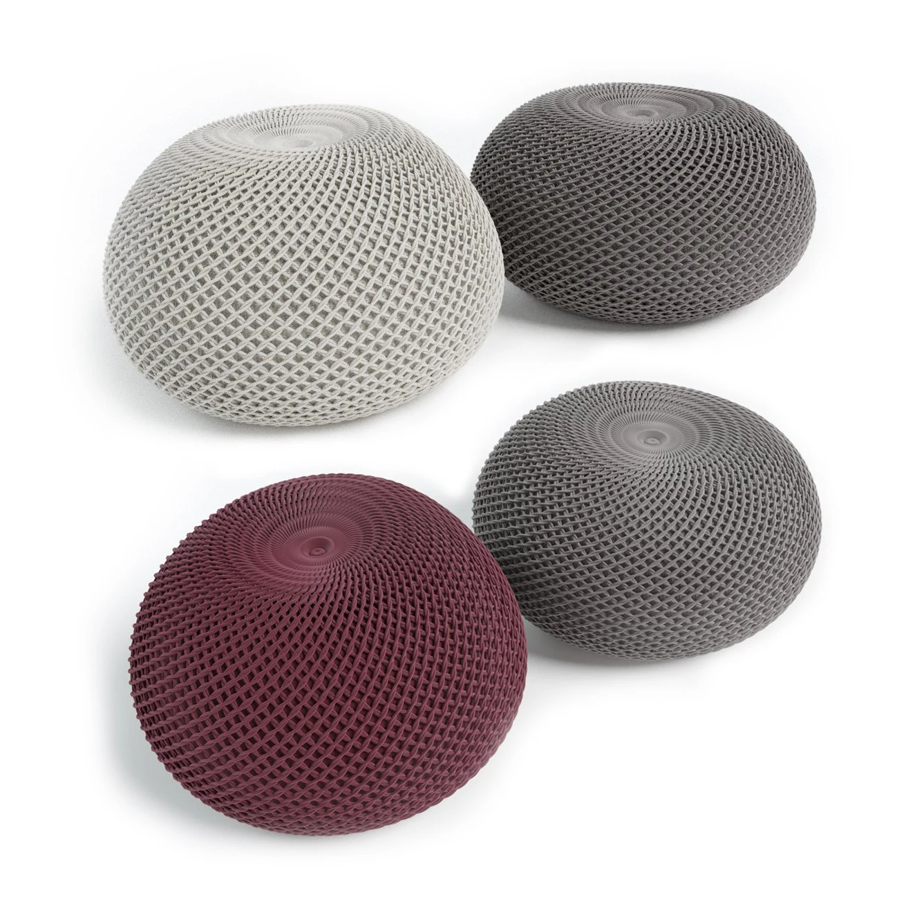 crochet pouf 3D Model .c4d .max .obj .3ds .fbx .stl .blend 