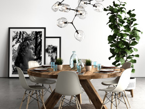 dining set loft 3D Model