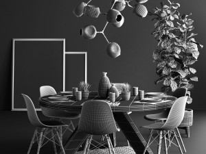 dining set loft Modèle 3D
