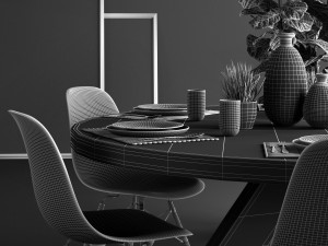 dining set loft Modèle 3D