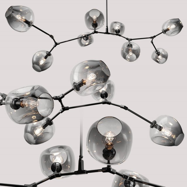 branching bubble 8 lamps 3D मॉडल .c4d .max .obj .3ds .fbx .stl .blend 