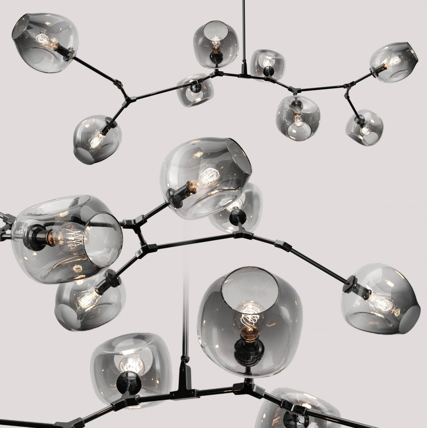 branching bubble 8 lamps 3D Model .c4d .max .obj .3ds .fbx .stl .blend