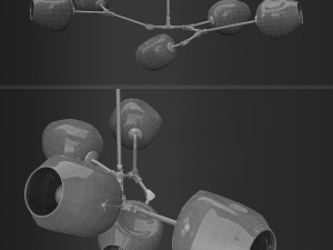 branching bubble 5 lamps Modèle 3D