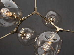 branching bubble 6 lamps 2 clear gold Modelo 3D
