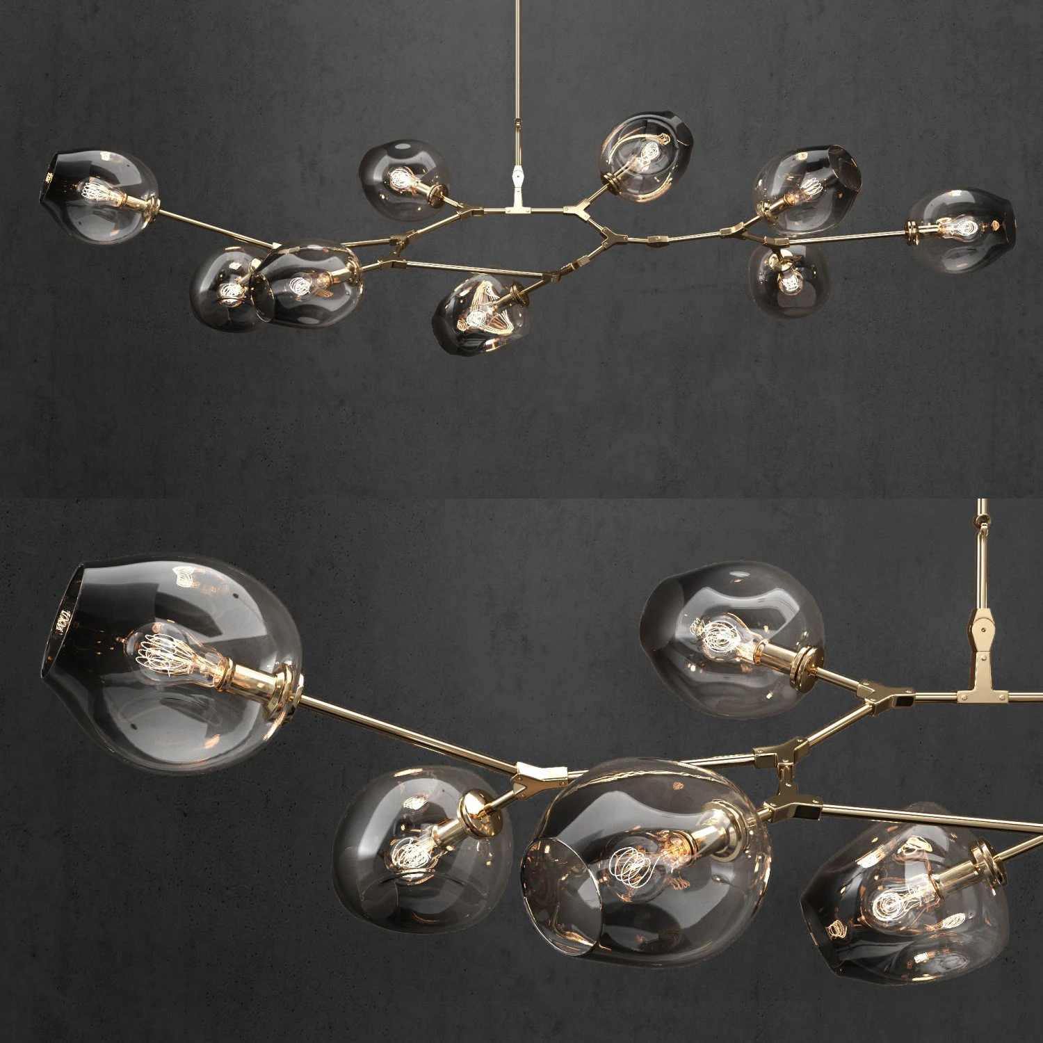 branching bubble 9 lamps 3 3D Model .c4d .max .obj .3ds .fbx .stl .blend 