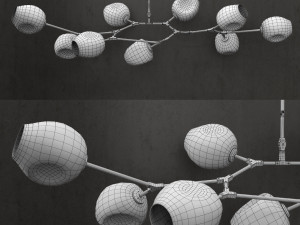 branching bubble 9 lamps 3 Model 3D