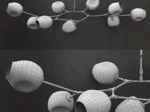 branching bubble 9 lamps 3 3D Model