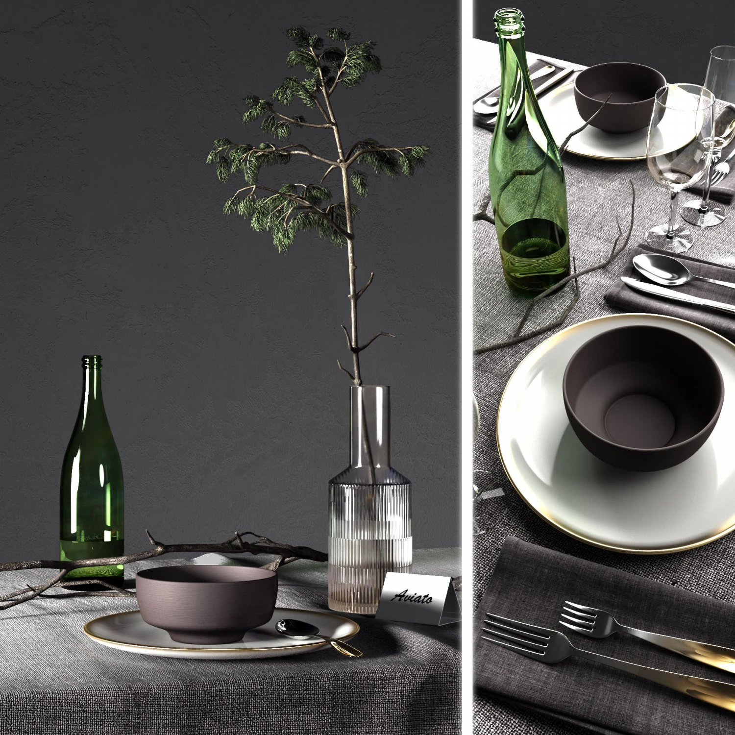 table settings loft 3D Model .c4d .max .obj .3ds .fbx .stl .blend 