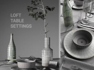 table settings loft 3D Model
