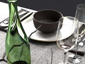 table settings loft 3D Model