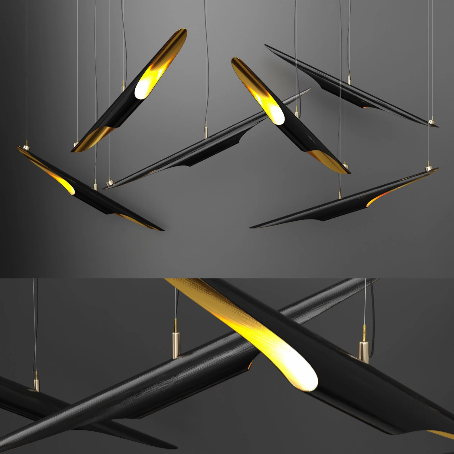 chandelier coltrane black 3D Model .c4d .max .obj .3ds .fbx .stl .blend
