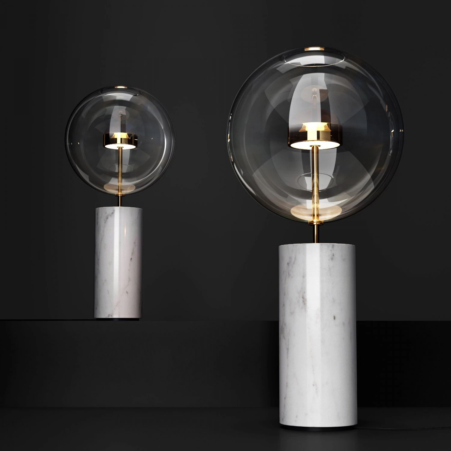 giopato coombes bolle soffio table lamp clear gold 3D Model .c4d .max .obj .3ds .fbx .stl .blend 