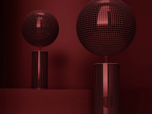 giopato coombes bolle soffio table lamp clear gold 3D Модель