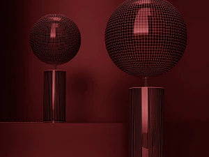 giopato coombes bolle soffio table lamp clear gold 3D Model