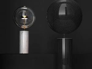 giopato coombes bolle soffio table lamp clear gold 3D Model