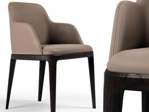 chair poliform grace 2 beige 3D Model