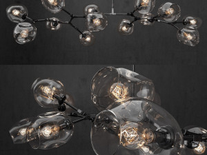 branching bubble 13 lamps clear black 3D Model