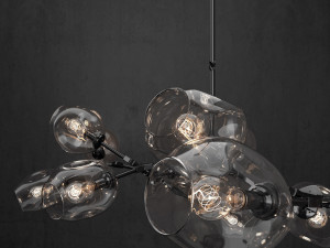 branching bubble 13 lamps clear black 3D 模型