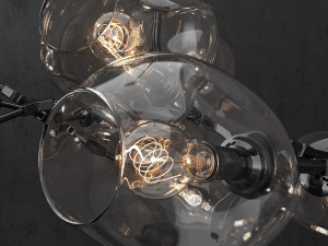 branching bubble 13 lamps clear black 3D 模型