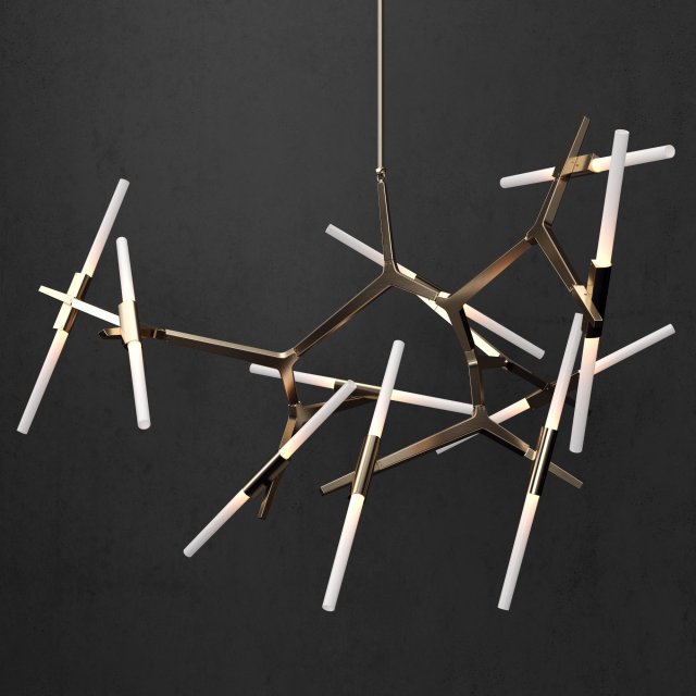 chandelier agnes 20 lights gold 3D Model .c4d .max .obj .3ds .fbx .stl .blend 