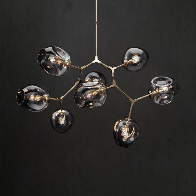 branching bubble 8 lamps 2 dark gold 3D Модель .c4d .max .obj .3ds .fbx .stl .blend 