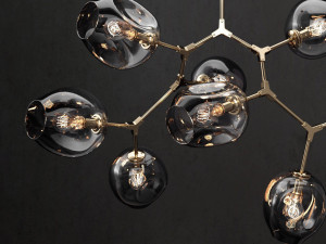 branching bubble 8 lamps 2 dark gold 3D Модель