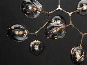 branching bubble 8 lamps 2 dark gold 3D Model