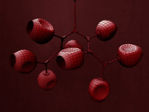 branching bubble 8 lamps 2 dark gold 3D Модель