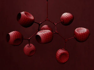 branching bubble 8 lamps 2 dark gold 3D Model
