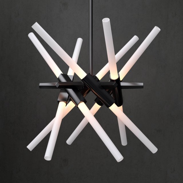 chandelier agnes 12 lights black 3D Model .c4d .max .obj .3ds .fbx .stl .blend 
