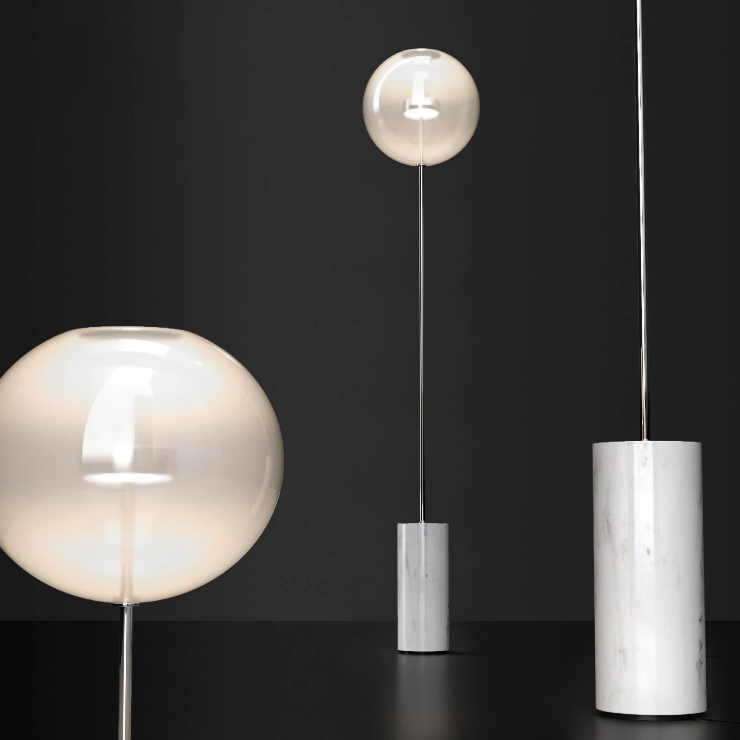 floor lamp g c bolle soffio long frost silver 3D Model .c4d .max .obj .3ds .fbx .stl .blend 