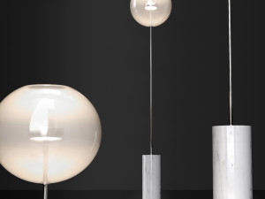 floor lamp g c bolle soffio long frost silver 3D मॉडल