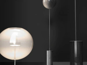 floor lamp g c bolle soffio long frost silver 3D Model