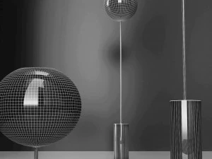 floor lamp g c bolle soffio long frost silver 3D Model