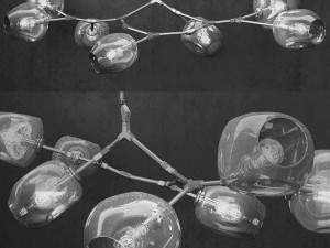 branching bubble 7 lamps clear copper 3D Model