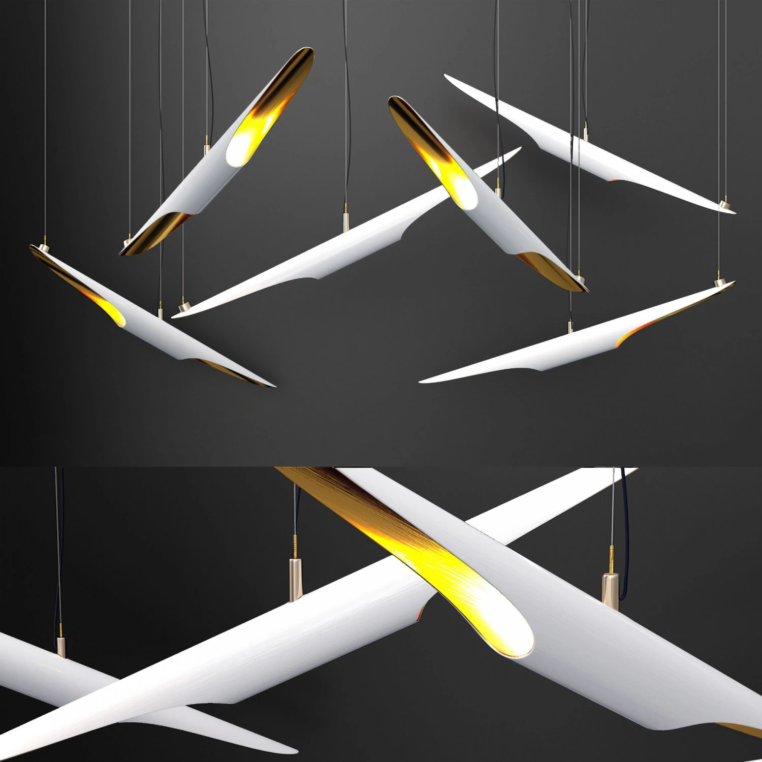 chandelier coltrane white 3D Model .c4d .max .obj .3ds .fbx .stl .blend
