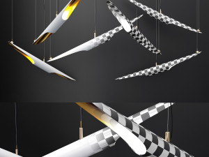 chandelier coltrane white Modello 3D