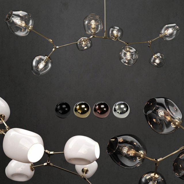 branching bubble 8 lamps 3D 모델 .c4d .max .obj .3ds .fbx .stl .blend 
