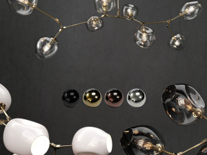 branching bubble 8 lamps 3D Model