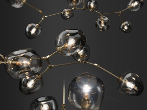 branching bubble 8 lamps 3D 모델
